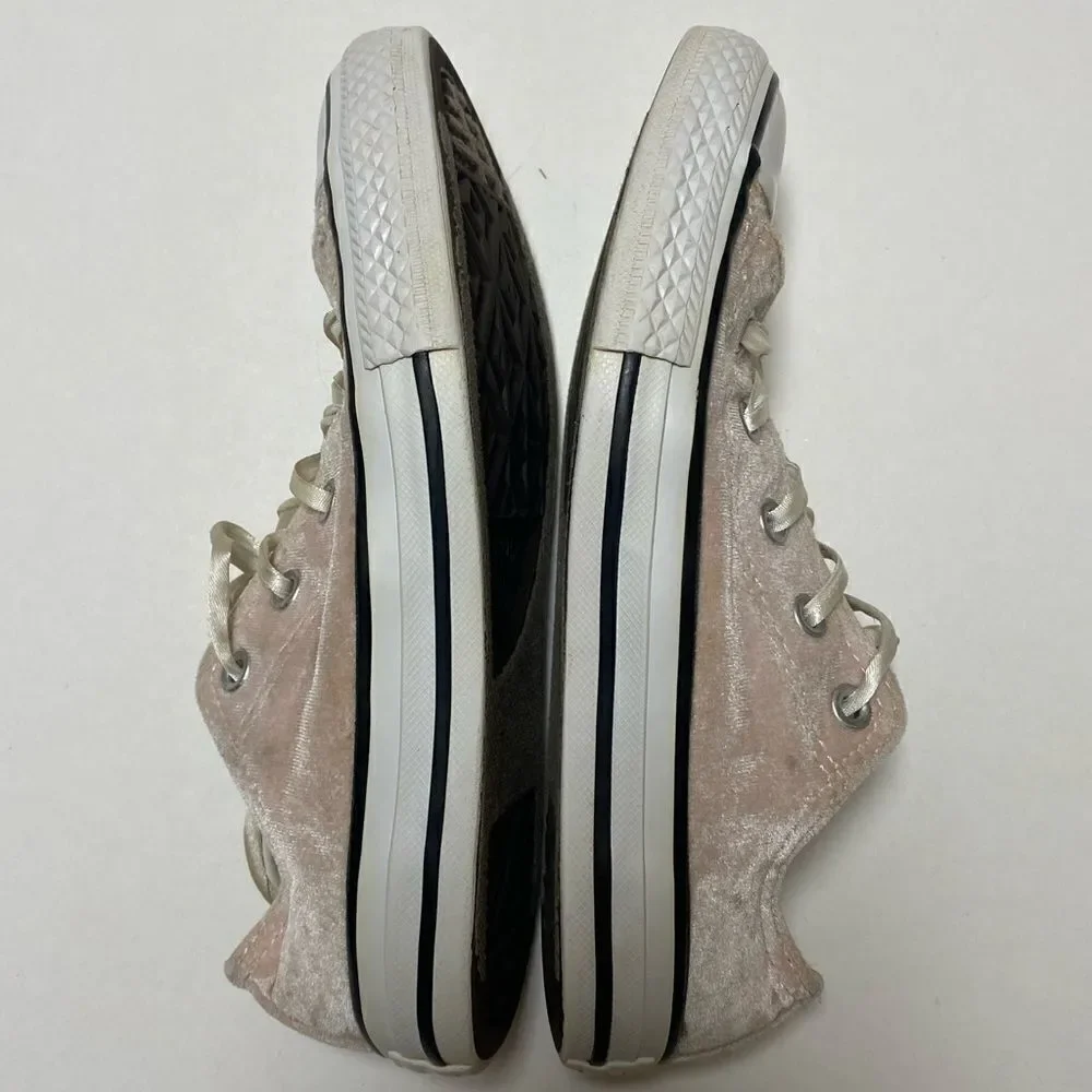 Converse CTAS Youth Baby Pink Velour OX Sneakers